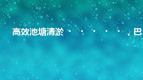 高效池塘清淤，巴洛仕設備助您一臂之力